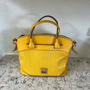 Dooney & Bourke Yellow Satchel with Perforated Design